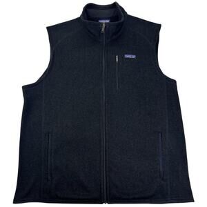 Men's XXL Patagonia Better Sweater Vest Black Fleece Full Zip Outdoor Hiking